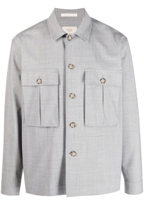 Altea stretch-wool button-up shirt jacket - Grey
