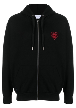 Family First embroidered-logo zip-up hoodie - Black
