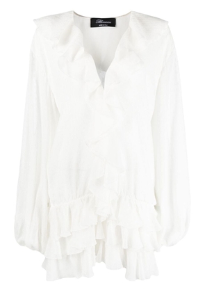 Blumarine ruffle trim blouse - White