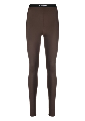 AMIRI elasticated logo-waistband leggings - Brown