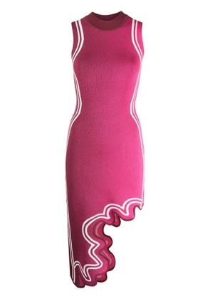 PH5 Lydia wave-print asymmetric-hem dress - Pink