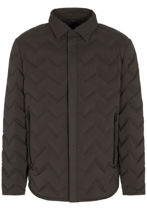 Emporio Armani chevron-quilted padded jacket - Brown