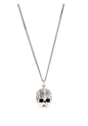 Emanuele Bicocchi Arabesque skull pendant necklace - Silver