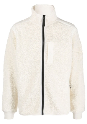 Stone Island embroidered-logo fleece jacket - White