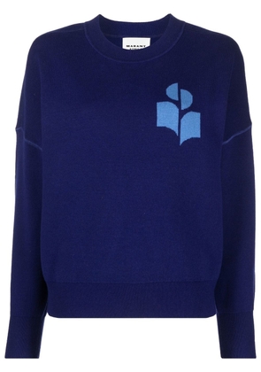 MARANT ÉTOILE intarsia-knit logo crew-neck jumper - Blue