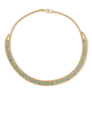 Susan Caplan Vintage 1990s faux turquoise necklace - Gold