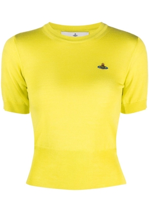 Vivienne Westwood embroidered-Orb knit top - Yellow