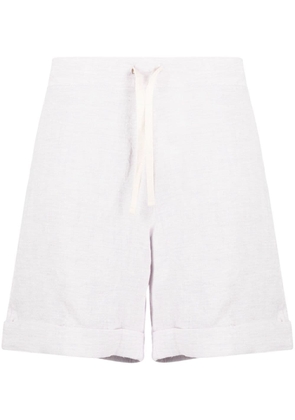 Marané drawstring-waist linen shorts - Purple