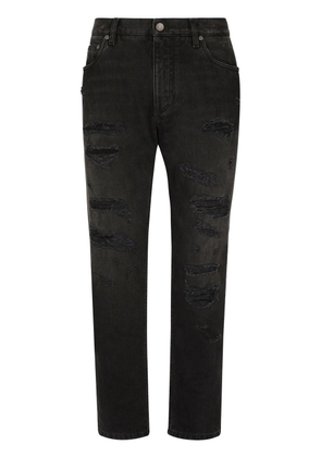 Dolce & Gabbana distressed straight-leg jeans - Black