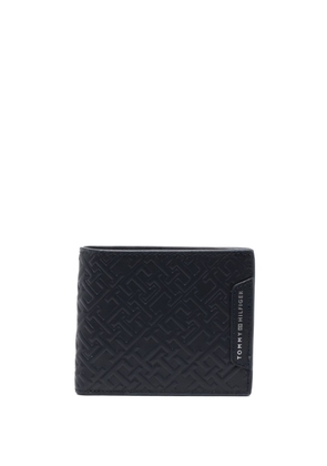 Tommy Hilfiger monogram-embossed leather wallet - Blue