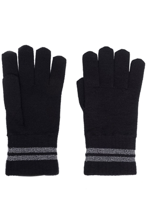 Canada Goose metallic-stripe merino-knit gloves - Black