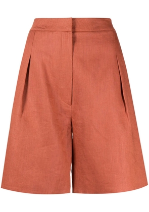 In The Mood For Love pressed-crease linen shorts - Orange
