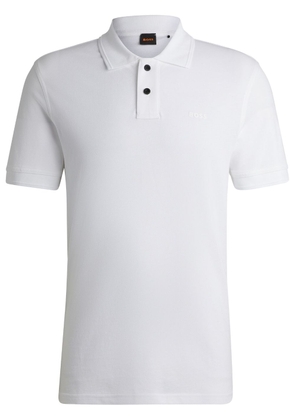 BOSS logo-print cotton polo shirt - White