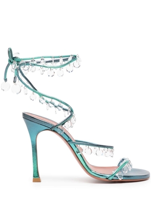 Amina Muaddi Tina 105mm crystal-embellished sandals - Blue