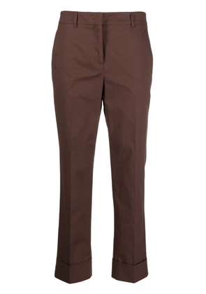 Incotex pressed-crease cropped trousers - Brown
