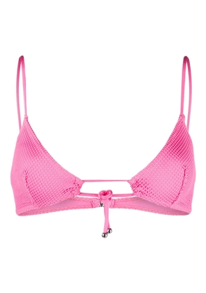 Leslie Amon perforated bikini top - Pink