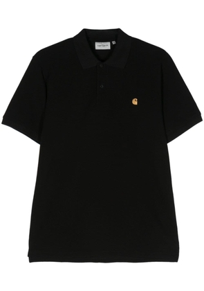 Carhartt WIP logo-embroidered cotton polo shirt - Black