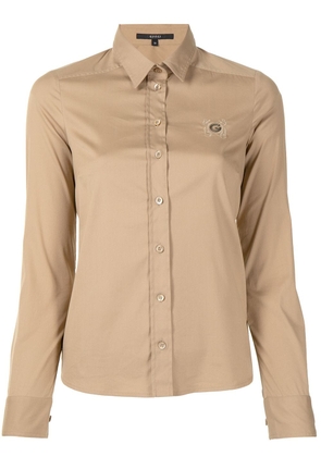 Gucci embroidered logo shirt - Brown