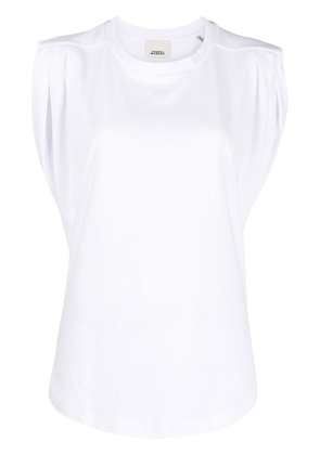 ISABEL MARANT ruched-sleeve cotton T-shirt - White