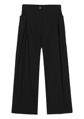 Bimba y Lola pleat-detail cropped trousers - Black