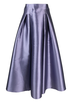 Alberta Ferretti pleated satin maxi skirt - Purple