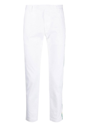 Dsquared2 side-stripe straight-leg trousers - White