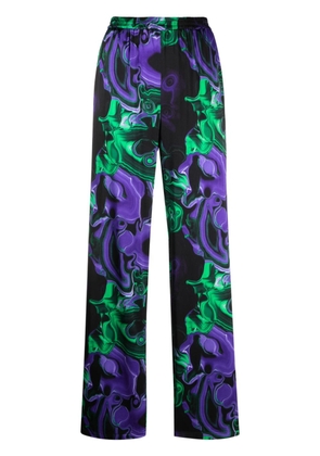 MSGM abstract-print straight-leg trousers - Purple