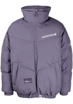 AAPE BY *A BATHING APE® logo-patch quilted jacket - Purple