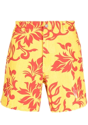 ERL graphic-print knee-length shorts - Yellow