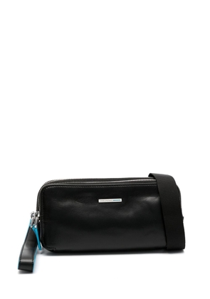PIQUADRO leather zip-fastening messenger bag - Black
