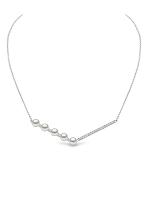 Yoko London 18kt white gold Trend Freshwater pearl and diamond necklace - Silver
