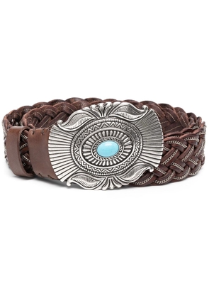 P.A.R.O.S.H. embellished-buckle leather belt - Brown