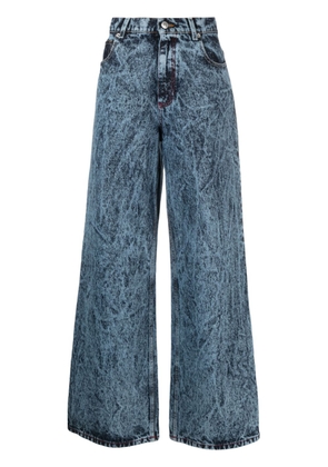 Marni marbled wide-leg jeans - Blue