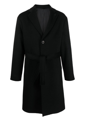 Lardini single-breasted belted-waist coat - Black