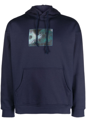 RASSVET graphic-print cotton hoodie - Blue