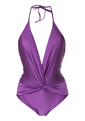 Adriana Degreas halter-neck swimsuit - Purple