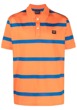 Paul & Shark stripe-pattern cotton polo shirt - Orange