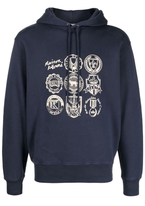 Maison Kitsuné logo-print jersey hoodie - Blue