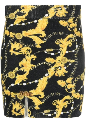 Versace Jeans Couture Chain Couture-print knitted miniskirt - Black