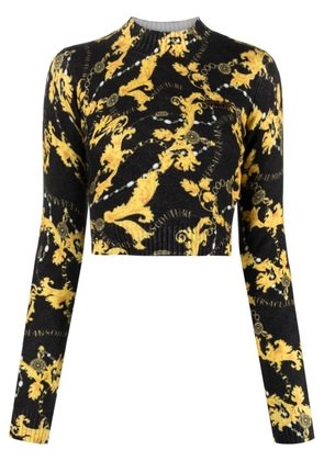 Versace Jeans Couture Chain Couture-print cropped jumper - Black