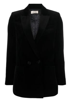 Zadig&Voltaire double-breasted velvet blazer - Black