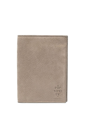 Eleventy logo-debossed bi-fold leather wallet - Neutrals