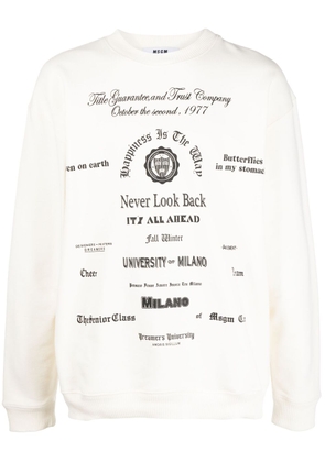MSGM graphic-print cotton sweatshirt - Neutrals