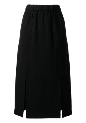 b+ab elasticated slit-detail midi skirt - Black