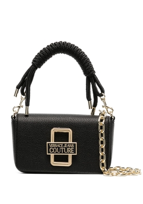 Versace Jeans Couture logo-plaque faux-leather shoulder bag - Black
