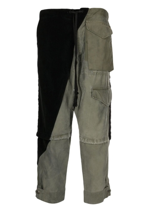 Greg Lauren Army Jacket Tux panelled trousers - Black