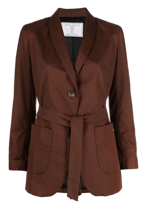 Société Anonyme belted single-breasted cotton blazer - Brown