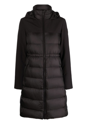 Woolrich panelled hooded coat - Black