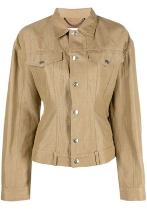 Stella McCartney fitted-waist button-up jacket - Neutrals