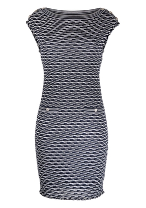 CHANEL Pre-Owned jacquard knit dress - Blue